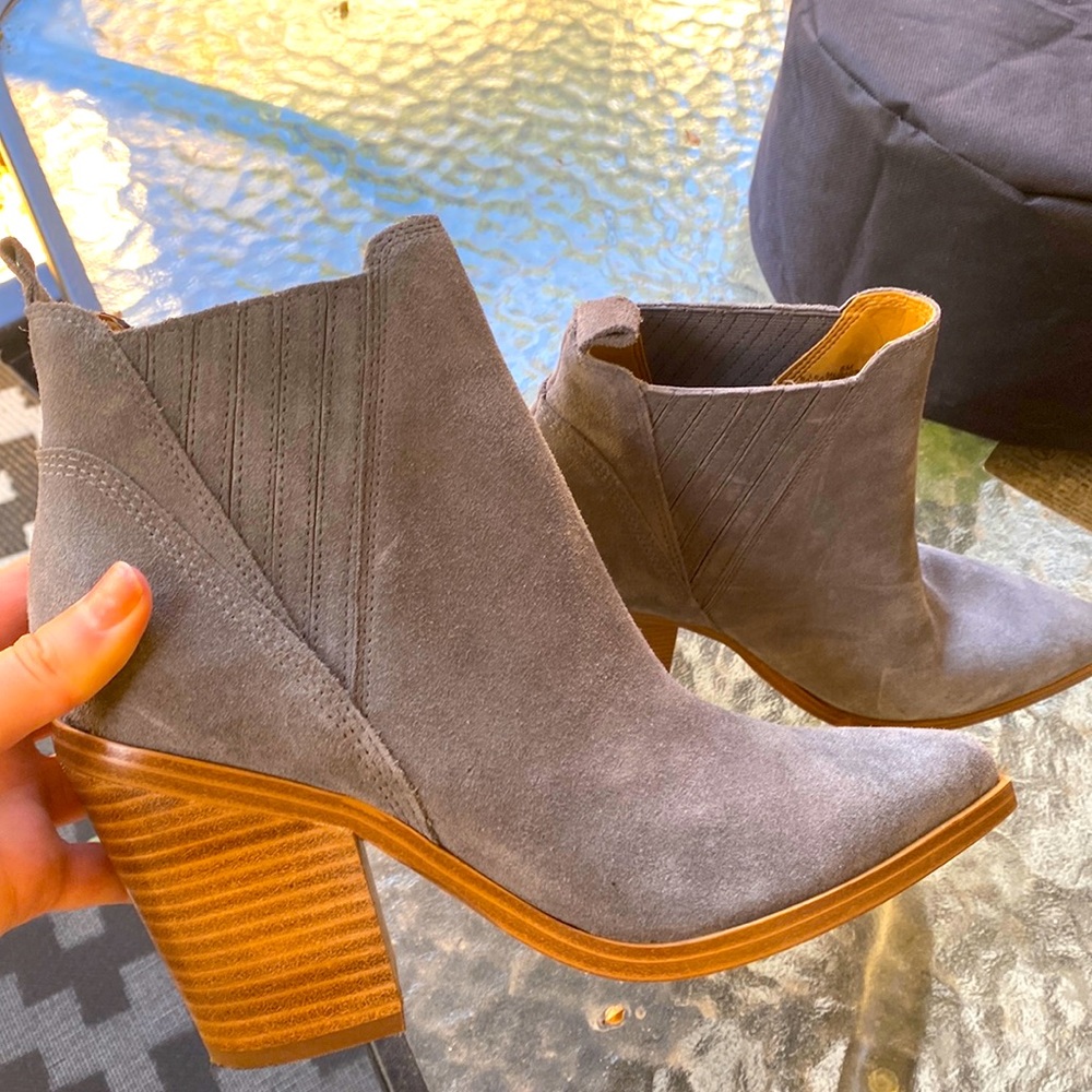 Grey sued ankle boots size 8